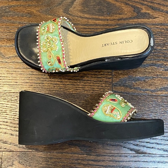 Beaded Wedge Sandals - Picture 3 of 5